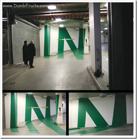 3D Anamorphic Optical Illusion to Help Car Drivers in a Parking !