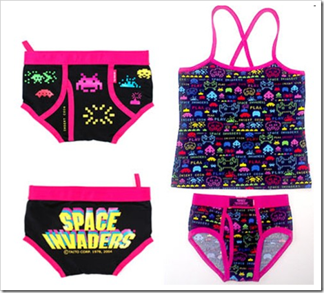 sexy underwear for geek girlfriend : space invaders in pink