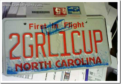 geek licence plate : 2 girls 1 cup