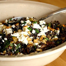Black Quinoa Salad with Grilled Vegetables, Basil, Feta and Pine Nuts