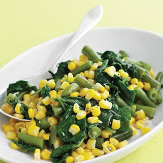 Sauteed Corn, Spinach, and Green Beans