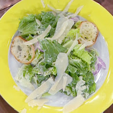 Romaine Salad with Creamy Garlic Dressing and Roasted Garlic Croutons
