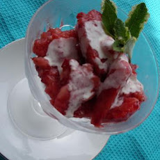 Strawberry Granita Dessert With Rose Water