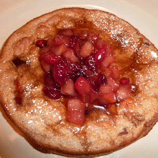 Cranberry Spiced Pancake Souffle with a Cranberry Apple Maple Compote