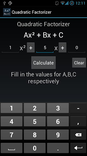 Quadratic Equation Factorizer