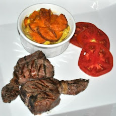 Lamb Cutlets With Cheesy Sweet Potato Bake