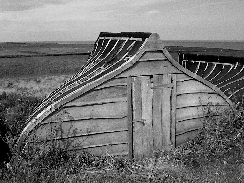 Boat Shed by Keith Sutherland - Artistic Objects Other Objects ( keelboat, northumberland, boat shed, holy island, lindisfarne )