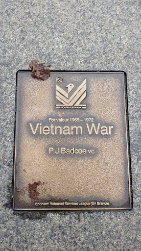 P J Badcoe Vietnam War Memorial Plaque