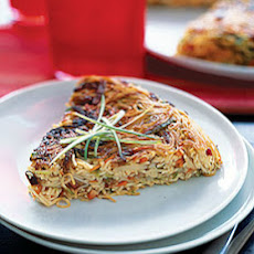 Crispy Noodle Cake with Barbecued Pork