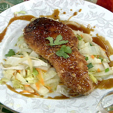 Macadamia Nut Crusted Opah with Cabbage Stir Fry