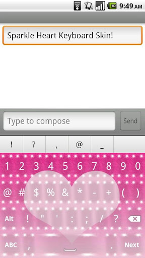 【免費個人化App】Sparkle Hearts Keyboard Skin-APP點子