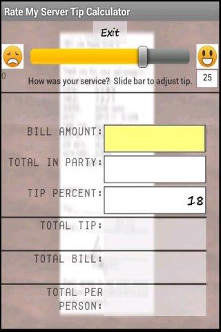 Rate My Server Tip Calculator