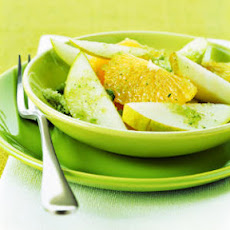 Sliced Oranges and Pears with Mint Sugar