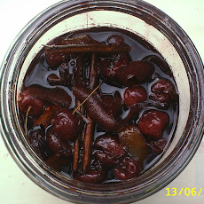 Red wine-poached cherries
