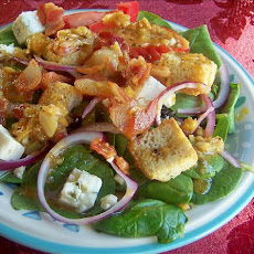 Spinach Salad With Roasted Garlic and Bacon Dressing