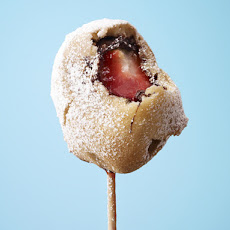 Chocolate-Strawberry Waffle Ball on a Stick