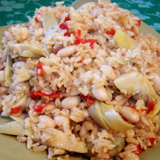 Vegetarian Lemon Rice With Artichokes and Chickpeas