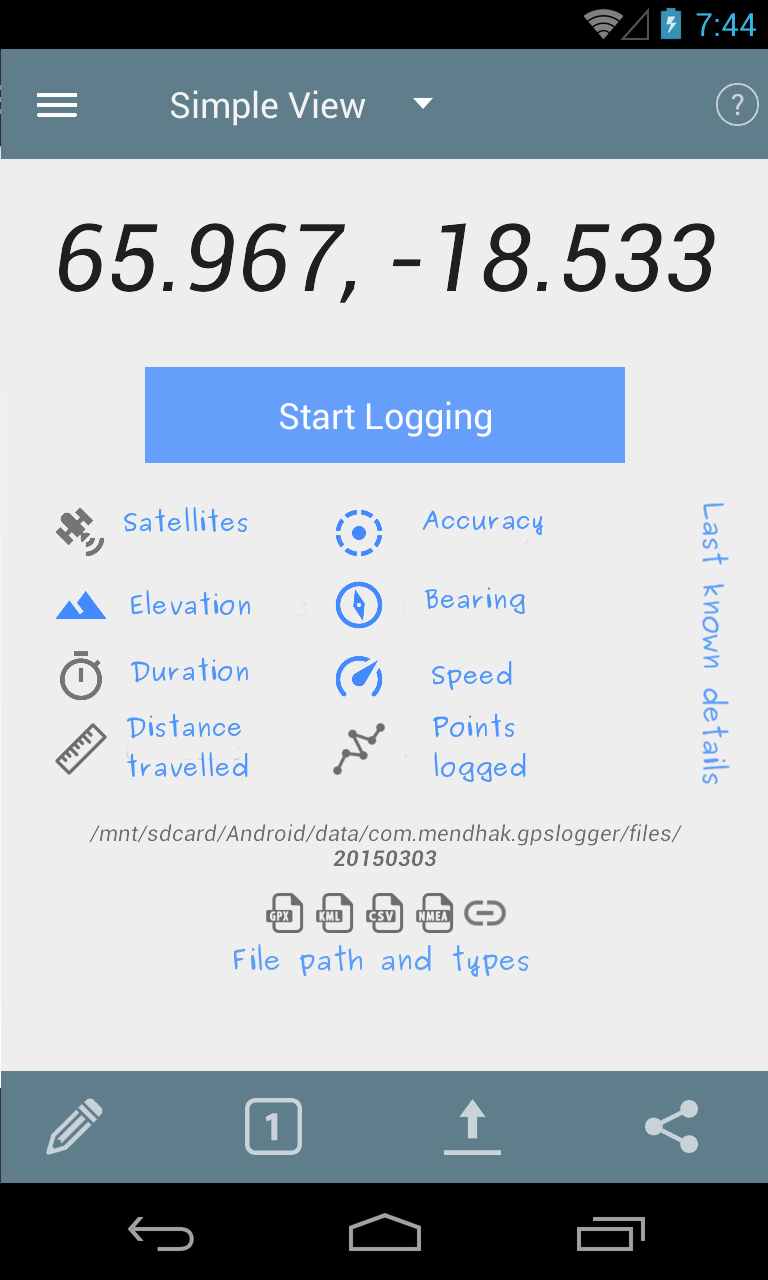 Android application GPS Logger for Android screenshort