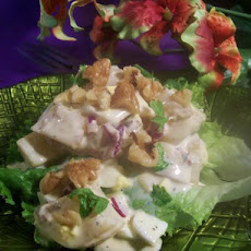 Egg and Potato Salad With Tarragon and Walnuts on Romaine (Cos)