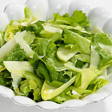 Oyster and Caramelized Onion Pan Roast with Winter Green Salad and Green Apple Vinaigrette
