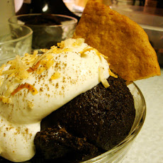 Dark Chocolate Coffee Sorbet w/ Coconut Cream and Toasted Coconut Snap Cookie