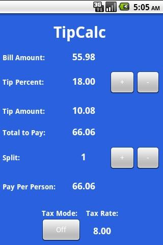 TipCalc Tip Calculator