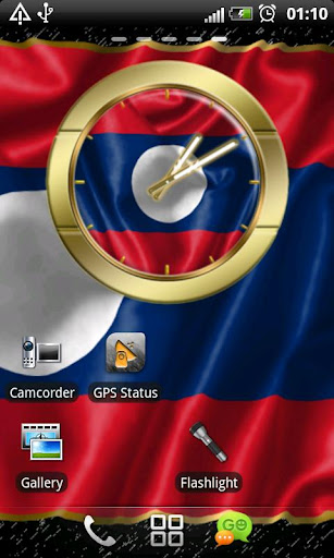 Laos flag clocks