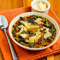Slow Cooker Vegetarian Cannellini Bean and Kale Soup Recipe with Shaved Parmesan