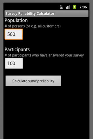 Survey Reliability Calculator