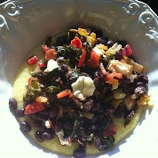 Swiss Chard with Pinto Beans and Goat Cheese