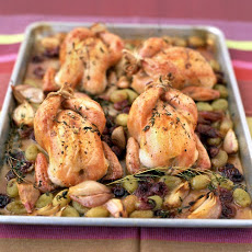 Roasted Cornish Hen and Grapes