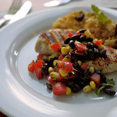 Crusted Chicken and Black Beans