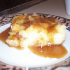 Coffee Liqueur Bread Pudding with Caramel Sauce