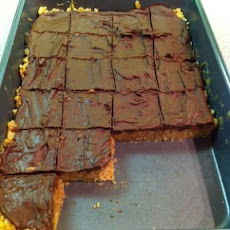 Peanut Butter Rice Krispy Treats with Chocolate Frosting