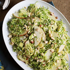 Shaved Brussels Sprouts Salad with Apples, Hazelnuts & Brown Butter Dressing