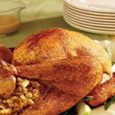 Roasted Dijon and Apple-Glazed Turkey with Fruited Stuffing