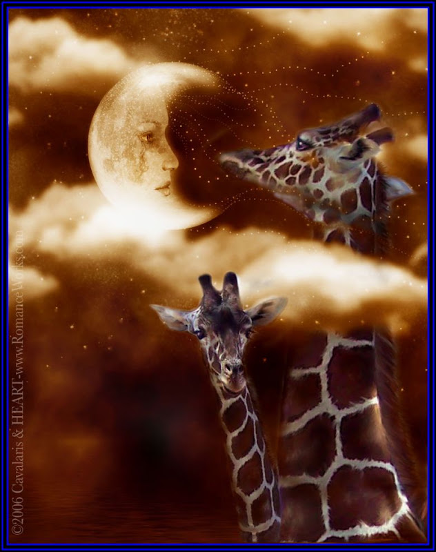 2006, 20there.jpg, Carlos, Carlos Cavalaris, Cavalaris, giraffe, giraffes, heart, moon, painting, there