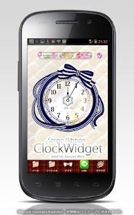 How to download ストライプリボンの時計ウィジェット☆ブルー 1.0 apk for laptop