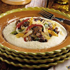 Sausage and Peppers With Parmesan Cheese Grits