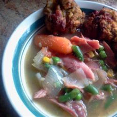 Turkey Soup with Dressing Dumplings