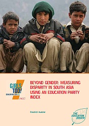 Cover of "Beyond gender: Measuring disparity in South Asia using an education parity index" by Friedrich Huebler