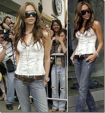 Baggy Jeans For Girls -  Victoria Beckham Rock Republic Pink Crystal Crown Jeans