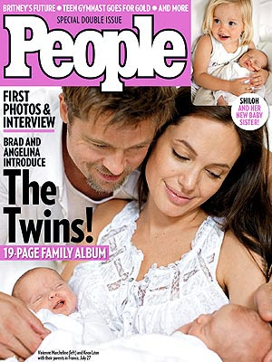 People Magazine Angelina Jolie twins Vivienne Marcheline Knox Leon Jolie-Pitt Picture