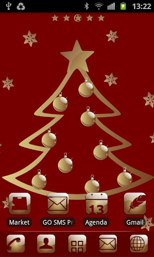 Gold Xmas theme GO launcher EX