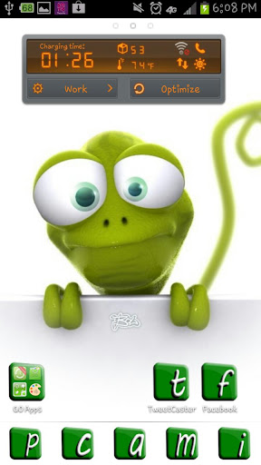 Green Lizard Go Launcher Theme