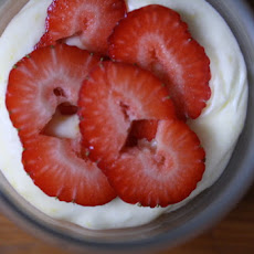 Lemon Mousse  with Basil-Macerated Strawberries