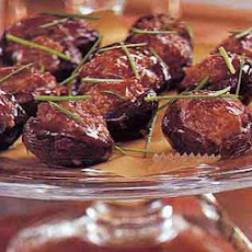 Plum-Glazed Stuffed Shiitake Mushrooms