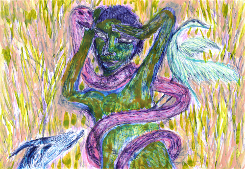sint francis (2006 ~ 21 x 30 cm ~ mixed technique on paper)