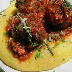 Turkey and Porcini Meatballs with Rosemary and Polenta