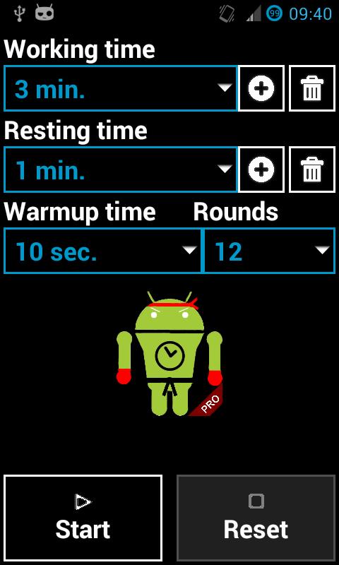 Android application Boxing / Iterval Timer PRO screenshort